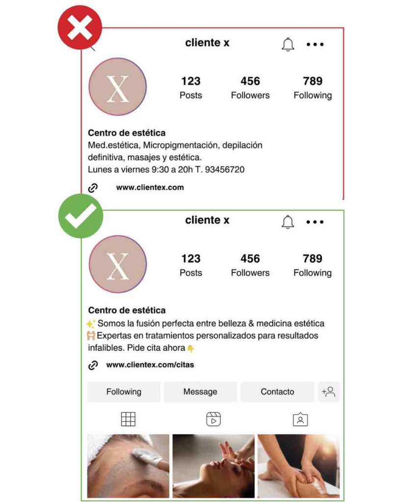 4 Puntos Clave Que No Pueden Faltar En Tu Biografía De Instagram. 3 Marketing Expertos En Estetica 1